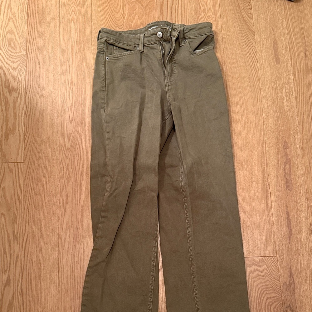 Old Navy Olive High-Rise Wide-Leg Pants